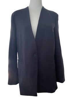 Spanx The perfect Collarless Blazer Size M Color Navy Blue  20384R